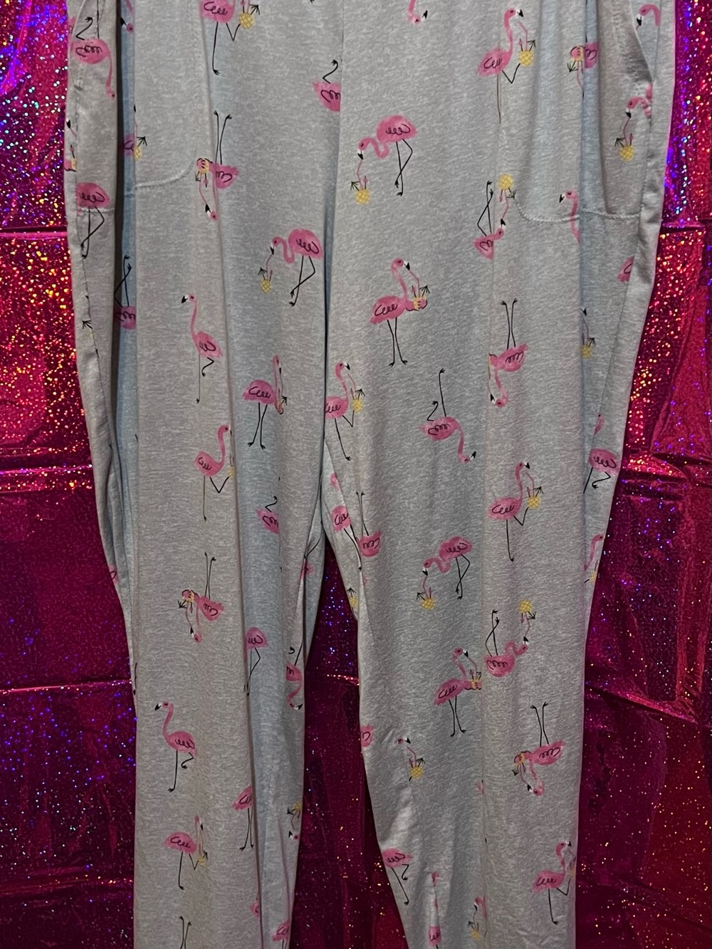 Secret Treasures Pink Flamingo Grey Pajama Pants